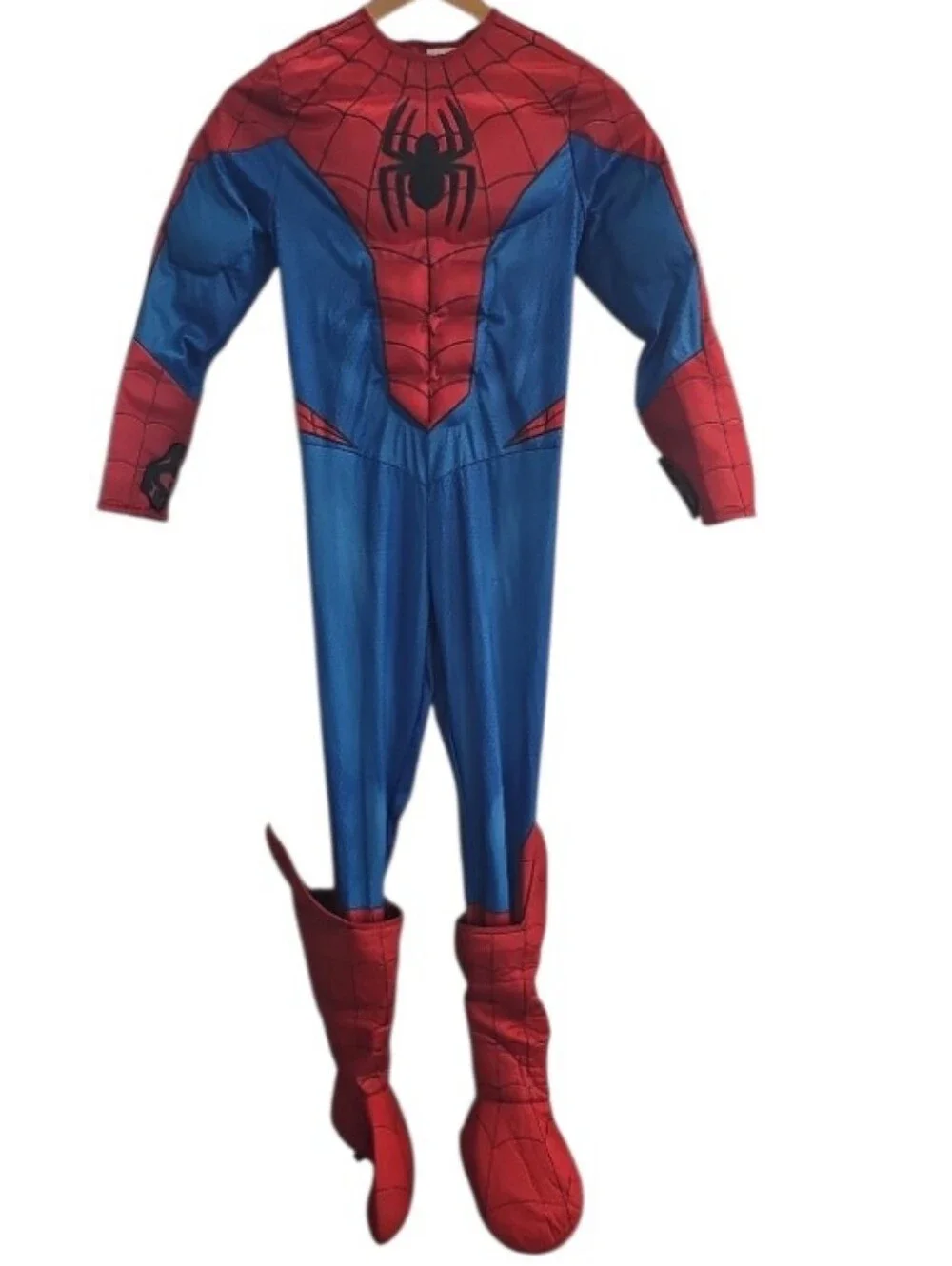 Marvel Spider-Man Deluxe Muscle Costume Kids Large10/12 Padded Halloween Cosplay